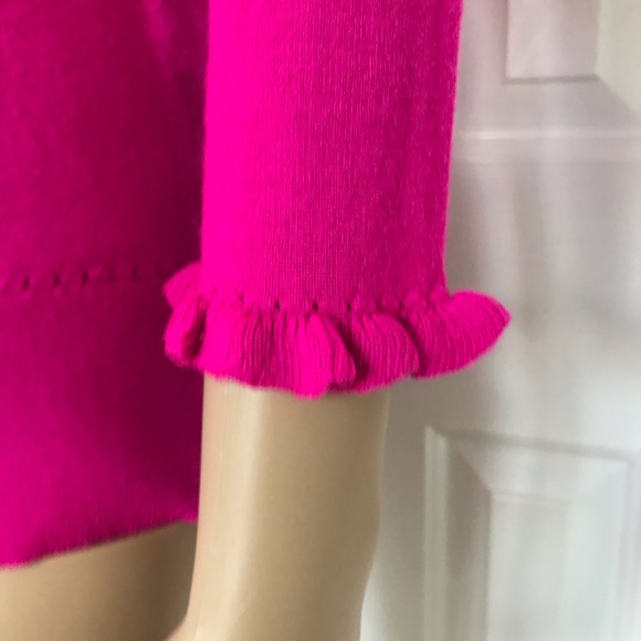 Kate spade 100% wool hot pink ruffle sweater M - Picture 5 of 8